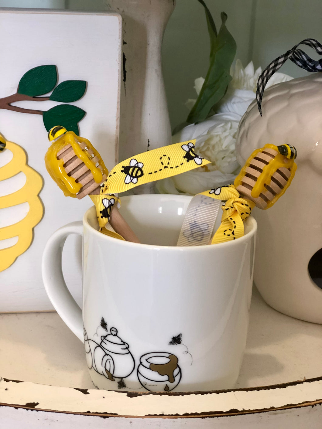Honey Stirrer With Decorative Bee (One Piece)