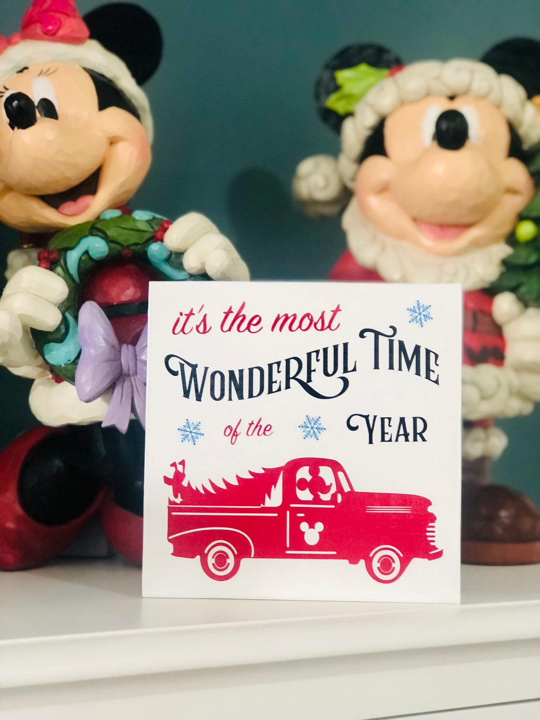 Mickey Christmas Truck Tiered Tray Sign