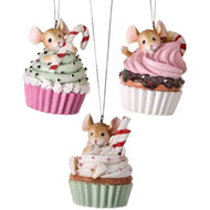 Cheeky Mice In Cupcakes Ornaments