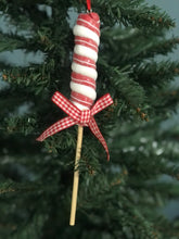 Load image into Gallery viewer, Peppermint Swirl Lollypop Ornament
