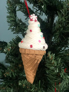 White Ice cream Hanging Ornament.