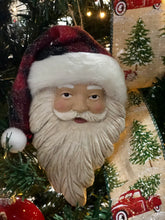Load image into Gallery viewer, Santa with Plaid Hat Ornament
