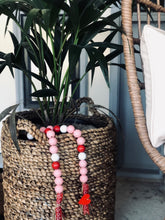 Load image into Gallery viewer, Valentines Beaded Garland Red, Pink and White.
