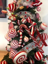 Load image into Gallery viewer, Peppermint Candy Themed Ladder Ornament
