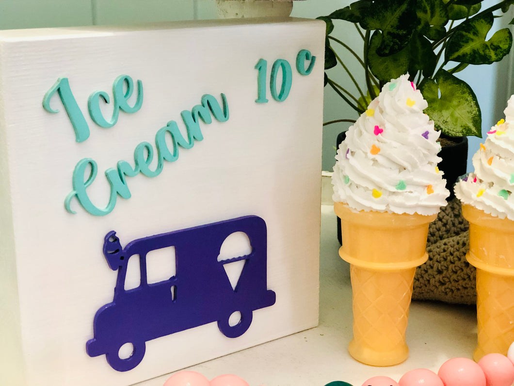 Ice Cream Truck Sign 3D