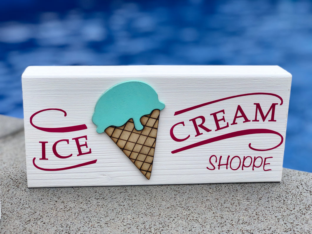 Ice Cream Shoppe Sign 3D