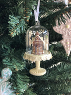 Elegant Gingerbread Cloche Ornament
