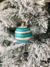 Load image into Gallery viewer, Teal, Blue and Silver Swirl Bauble
