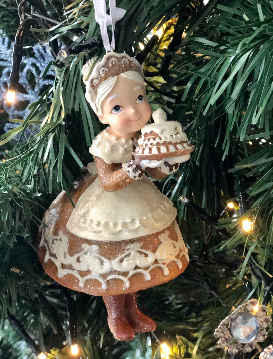 Gingerbread Inspired Mrs Claus Hanging Ornament