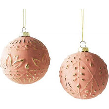 Load image into Gallery viewer, Glass embossed baubles Assorted colours
