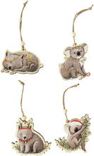 Load image into Gallery viewer, Australian Animal Shaped Ornaments pack of 4.
