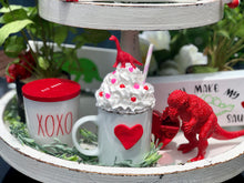 Load image into Gallery viewer, Dinosaur Faux Topper with Red and Pink Sprinkles
