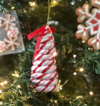 Load image into Gallery viewer, Peppermint Candy Swirl Tree Ornament.
