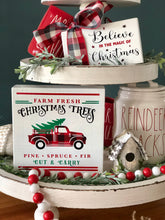 Load image into Gallery viewer, Buffalo Plaid Believe In The Magic Of Christmas Tiered Stand Sign
