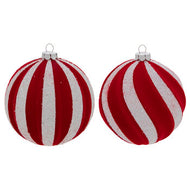 Red and white Balls Set of Two