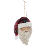 Santa with Plaid Hat Ornament
