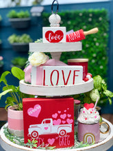 Load image into Gallery viewer, Valentines Faux Topper with Red Heart and Heart Sprinkles
